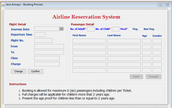 Airline Reservation Program Code